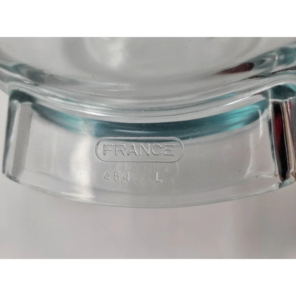Pyrex de Corning France Pale Blue Glass Round Casserole Dish with Lid 450-K 454L